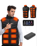 Gilet chauffant, 21 zones de chauffe, batterie externe 20000 mAh, noir, L